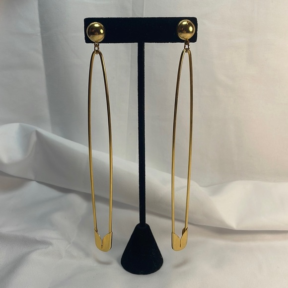 Vintage Jewelry - Vintage Steampunk Large Safety Pin Earrings
